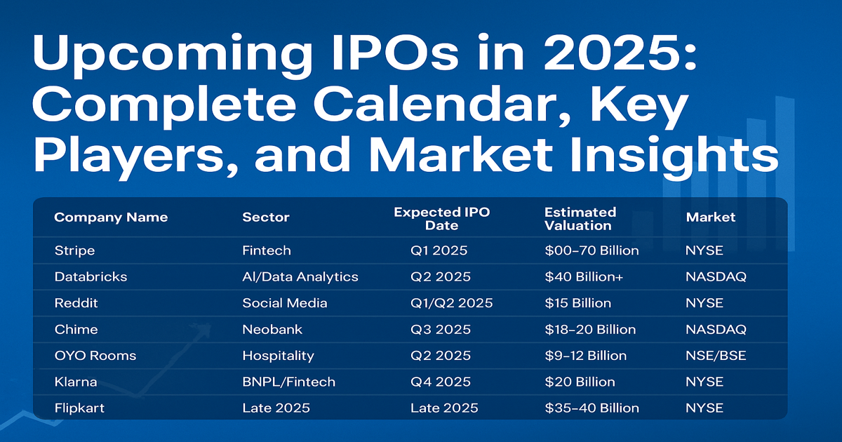 Upcoming IPOs in 2025: Complete Calendar, Key Players, and Market Insight